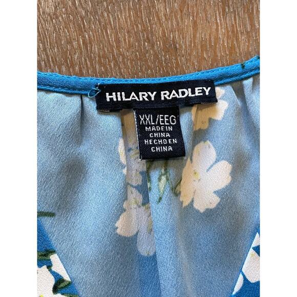HILARY RADLEY Blue floral Top size XXL 2XL - Picture 5 of 8